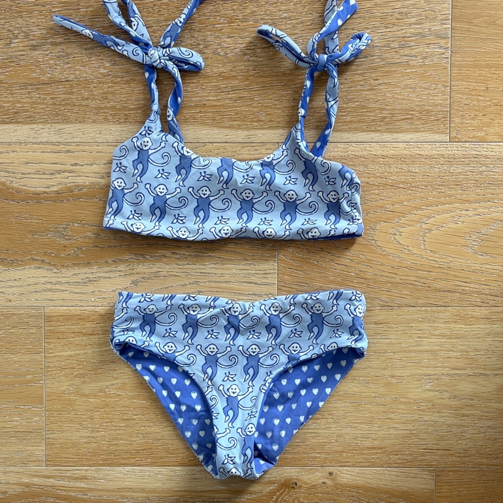 Roller Rabbit Blue Monkey Print Bikini